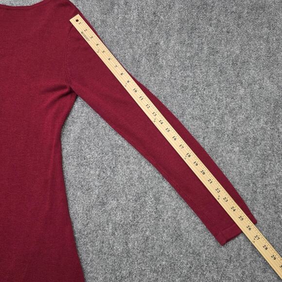 Soft Surroundings Sweater Tunic Womens Medium Burgundy Zip Hemp Tencel Cashmere - Picture 8 of 16